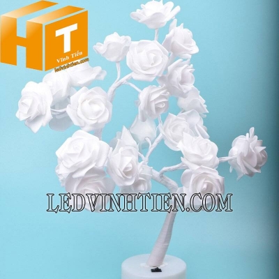 Đèn cây hoa màu trắng dùng pin