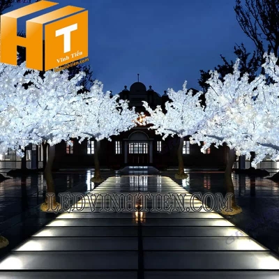 Cây hoa đèn led 1.5m màu trắng
