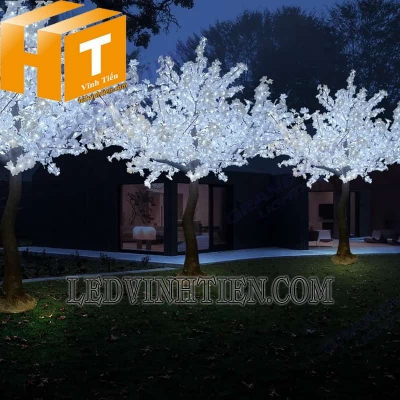 Cây hoa mai đèn led 2m màu trắng