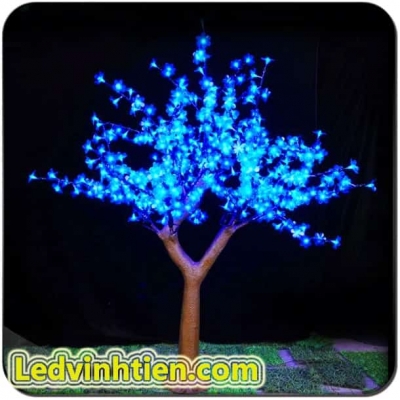 Cây hoa mai đèn led 2m xanh dương