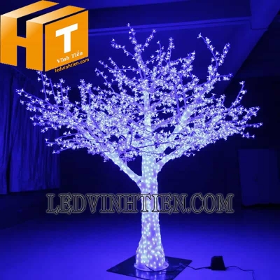Cây hoa mai đèn led 2m xanh dương