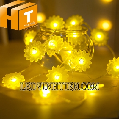 Dây đèn led hoa cúc 2m dùng pin