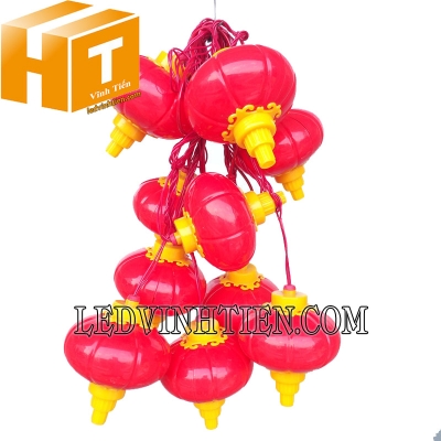 Dây led đèn lồng 5m 10 bóng màu đỏ
