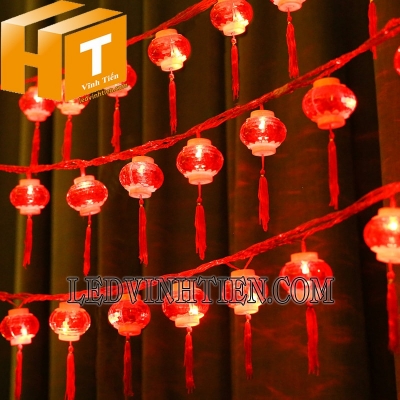 Dây led đèn lồng 5m 18 bóng màu đỏ