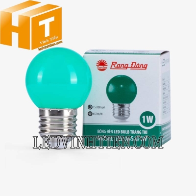 Đèn LED bulb tròn màu xanh lá A45G 1W Rạng Đông