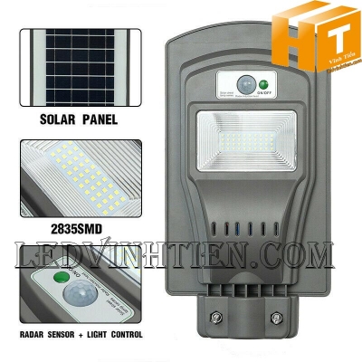 Đèn đường led NLMT 20W pin liền thể