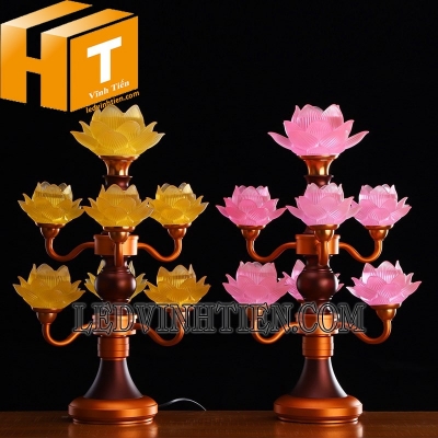 Đèn hoa sen 7 bông đủ màu