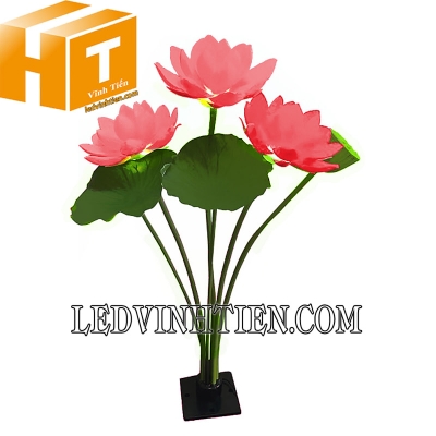 Đèn hoa sen led tự nở màu hồng