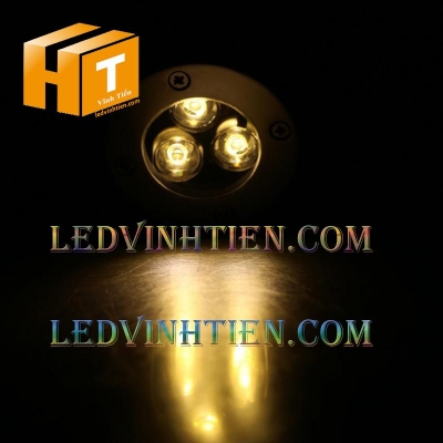Đèn led âm đất 3W màu vàng