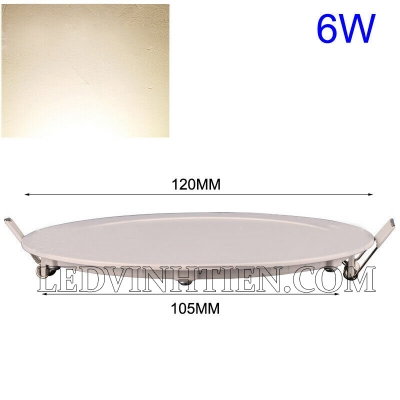 Đèn led âm trần 6W tròn