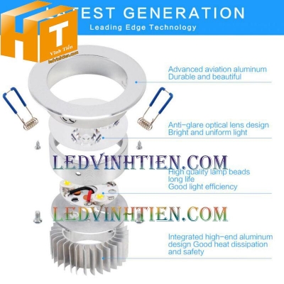 Đèn led mắt ếch âm trần 12w