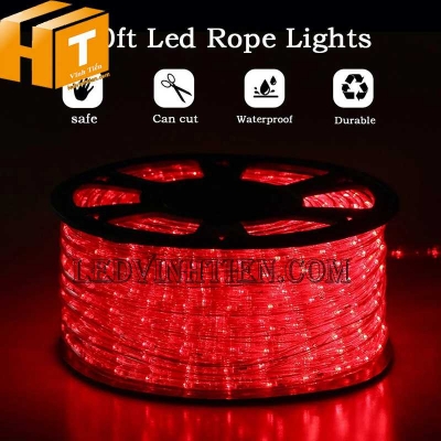 Đèn led dây 220V ống tròn màu đỏ
