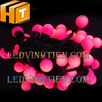 Đèn led dây bi đục màu hồng