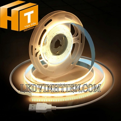 Đèn led dây COB 5V ánh sáng vàng nắng