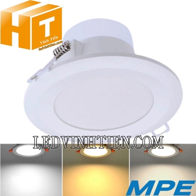 Đèn led downlight 3 màu DLC 9W MPE