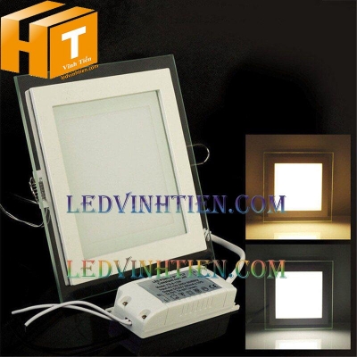 Đèn led âm trần vuông viền kính 6w