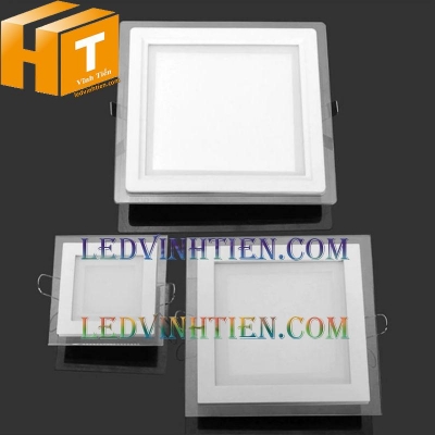 Đèn led âm trần vuông viền kính 6w