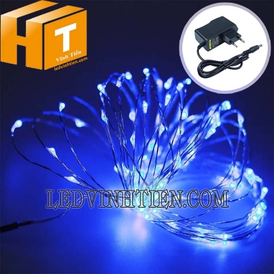 Đèn led hạt gạo dùng adapter màu xanh dương