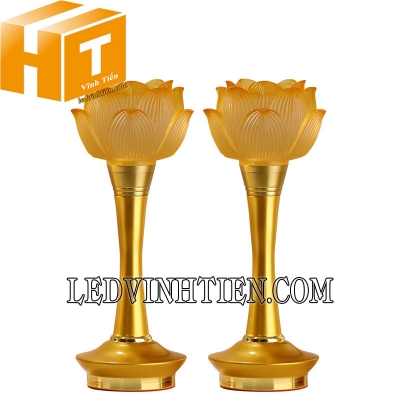 Đèn led hoa sen vàng chân đồng