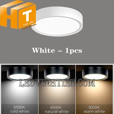 Đèn led panel tròn nổi viền đen srplb-12w trắng, vàng