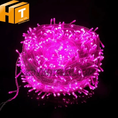 Đèn trang trí noel 100m màu hồng