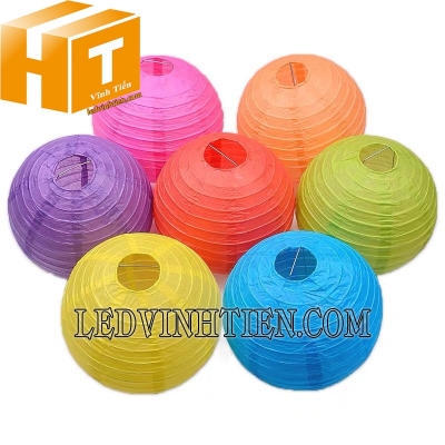 Đèn lồng vải lụa hình tròn