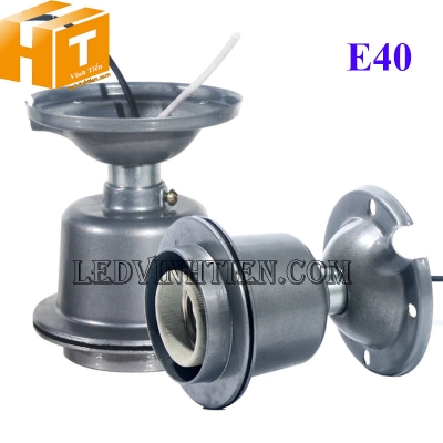 Đui đèn ly sứ E40 đế ngồi