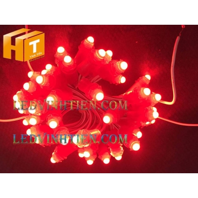 Led đúc F5 12V đế 9mm đục màu đỏ