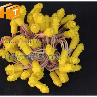 Led đúc F5 12V đế 9mm đục vàng đậm