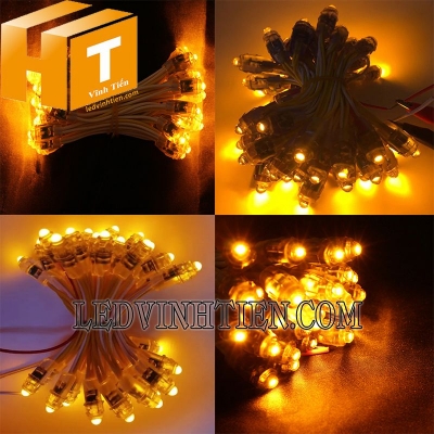 Led đúc f7 5V đầu đục màu vàng đậm