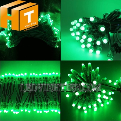 Led đúc f7 5V đầu đục màu xanh lá