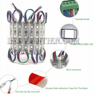 LED HẮT 5050 3 BÓNG RGB