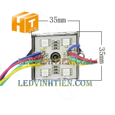 Led hắt 4 bóng đế sắt RGB