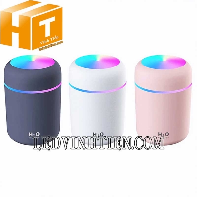 Máy tạo độ ẩm hình trụ đèn led 300ml