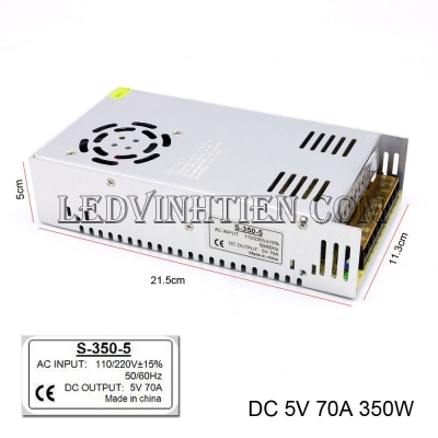 Nguồn tổ ong 5V 70A có quạt