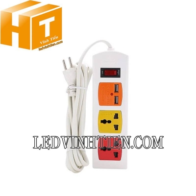 Ổ cắm 2 ổ 3 chấu kèm USB Robot Multi 2S3U