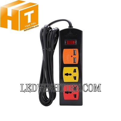 Ổ cắm 2 ổ 3 chấu kèm USB Robot Multi 2S3U