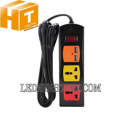 Ổ cắm 2 ổ 3 chấu kèm USB Robot Multi 2S3UC