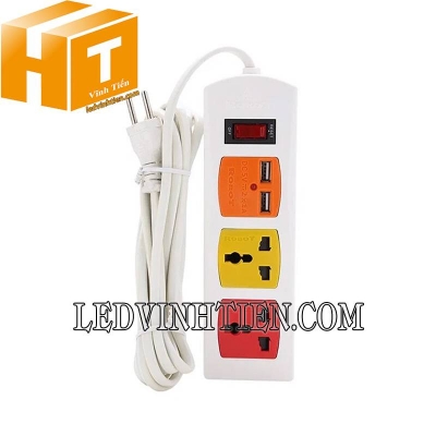 Ổ cắm 2 ổ 3 chấu kèm USB Robot Multi 2S3UC