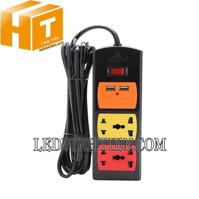 Ổ cắm 2 ổ 5 chấu kèm USB Robot Special 2S5UC