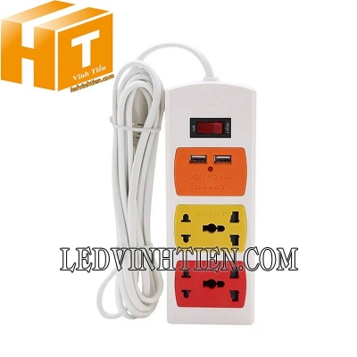 Ổ cắm 2 ổ 5 chấu kèm USB Robot Special 2S5UC