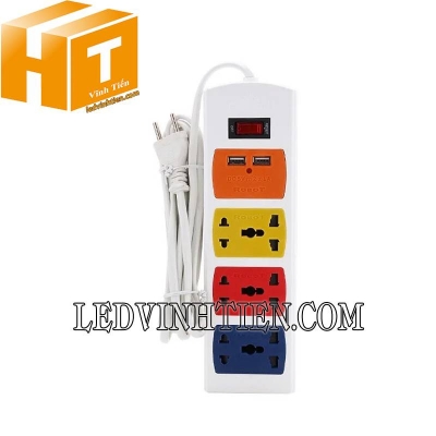 Ổ cắm 3 ổ 5 chấu kèm USB Robot Special 3S5UC