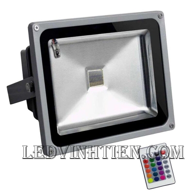 Đèn pha led 30w RGB remote
