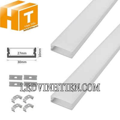 Thanh nhôm định hình U nổi 30x10mm