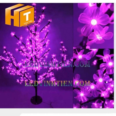 Cây hoa mai đèn led 2m màu tím