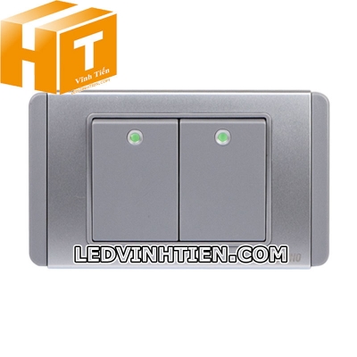 Công tắc đôi 2 chiều S68DGM2 Sino