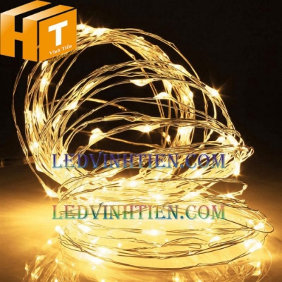 Đèn led dây cước dùng adapter màu vàng