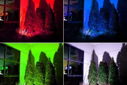 Công trình đèn pha led RGB